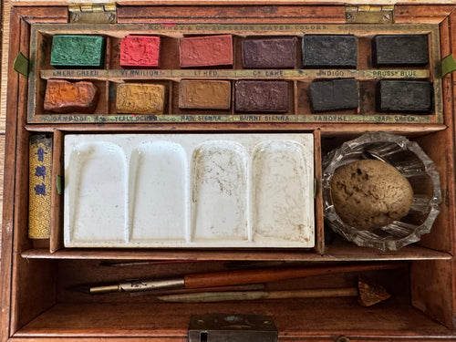 George Rowney Antique watercolour box C1890