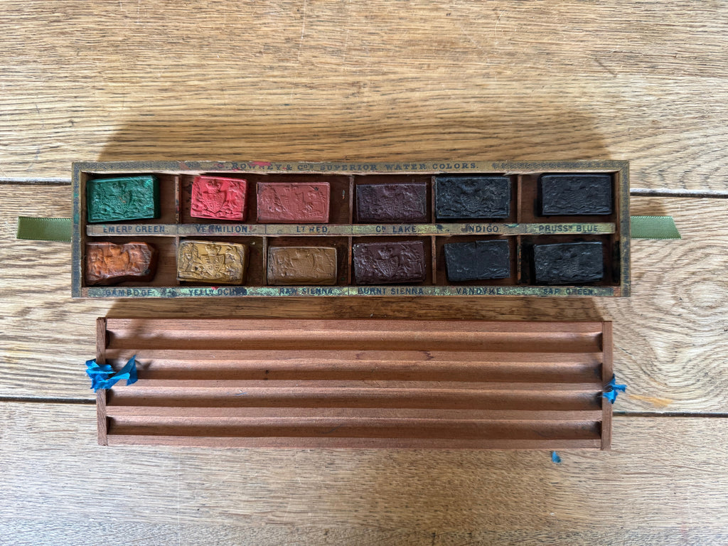 George Rowney Antique watercolour box C1890