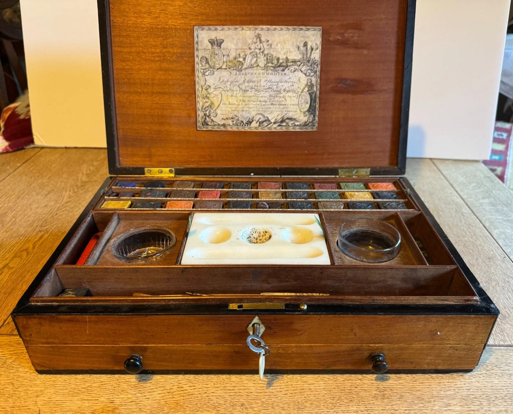 Rare WJ Reeves Antique Watercolour Box Circa 1820