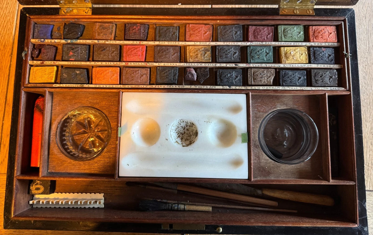 Rare WJ Reeves Antique Watercolour Box Circa 1820